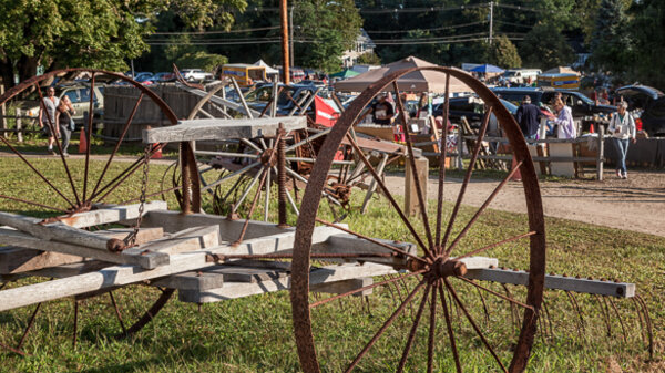Aerial view of Todd Farm flea market grounds