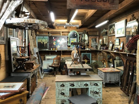 Inside the barn shop