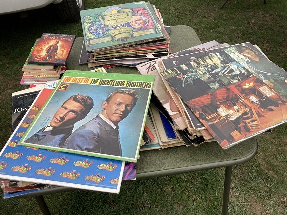 Flea market vendors and treasures
