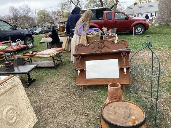 Flea market vendors and treasures