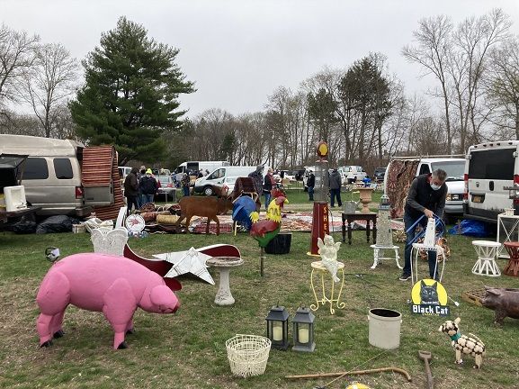 Flea market vendors and treasures