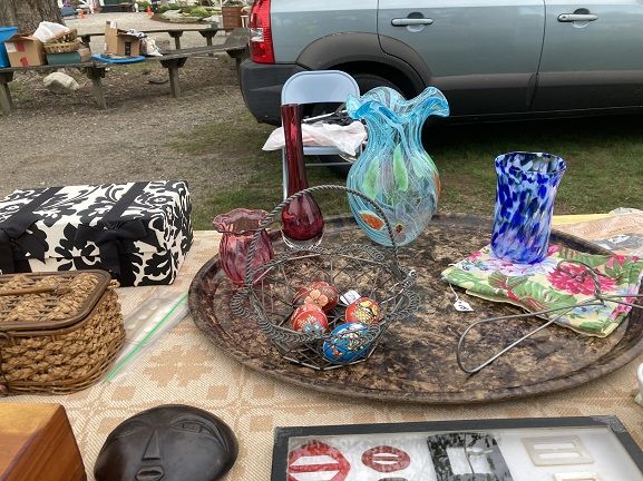 Flea market vendors and treasures