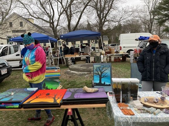 Flea market vendors and treasures