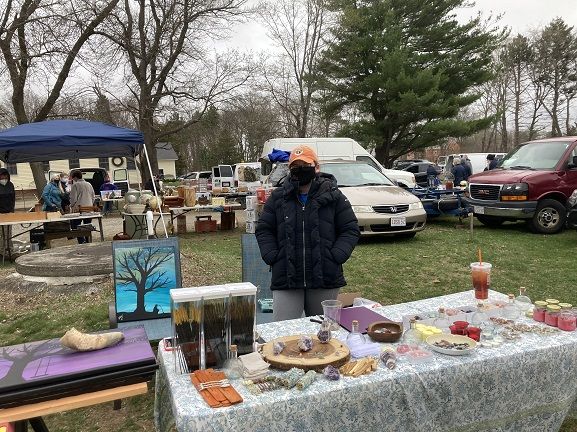 Flea market vendors and treasures