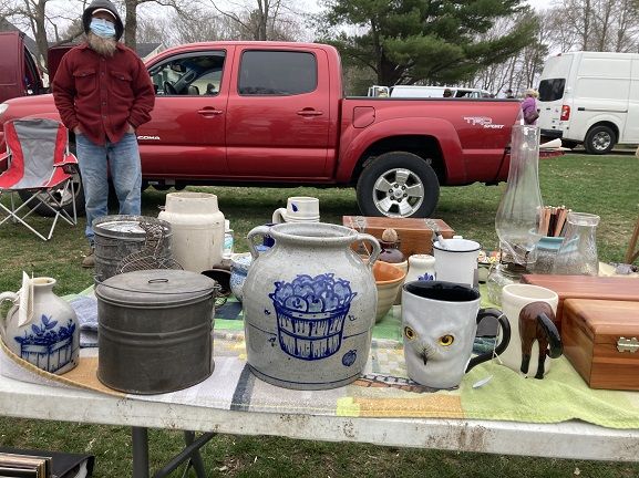 Flea market vendors and treasures