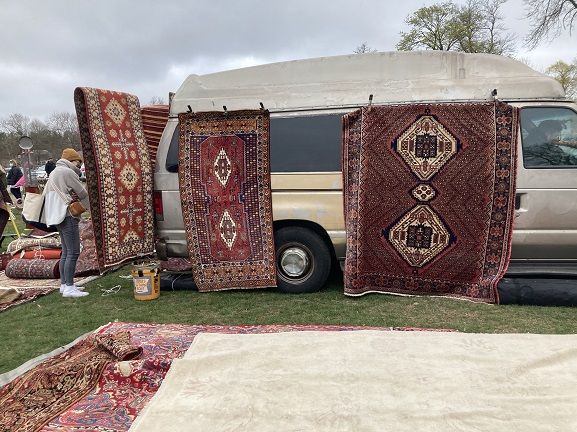 Flea market vendors and treasures